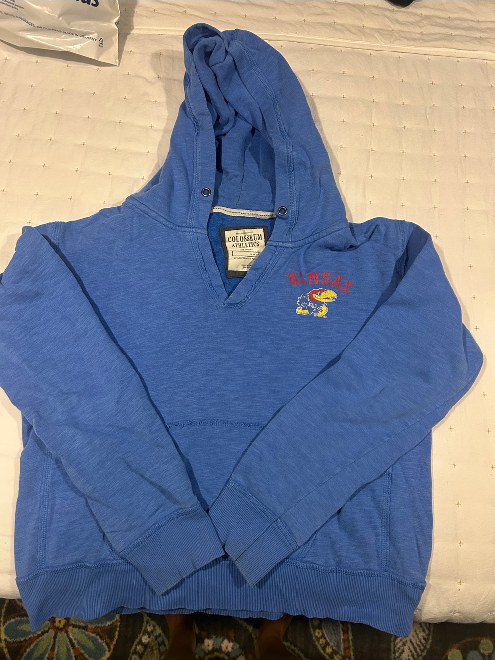 Colosseum Athletics Kansas V-Neck Hoodie — Blue
